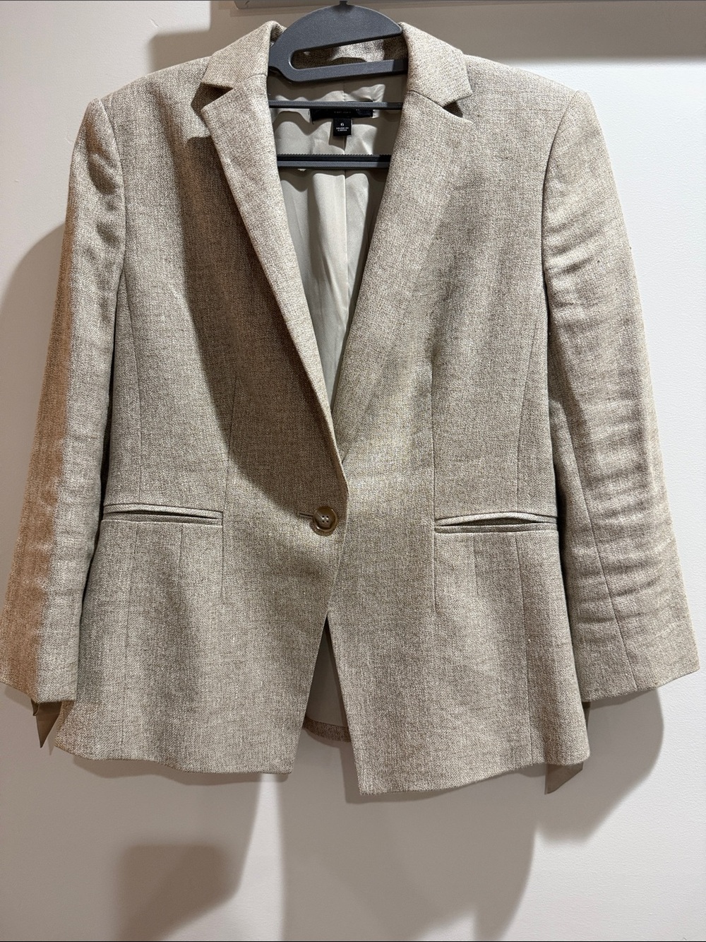 Ann Taylor Women's Light Beige Tailored Blazer